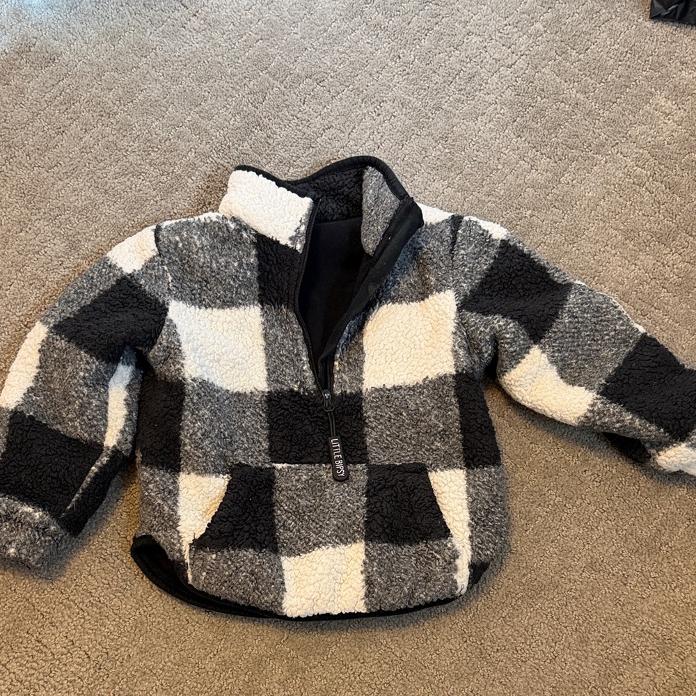 Little Bipsy Black and White Checkered Hoodie